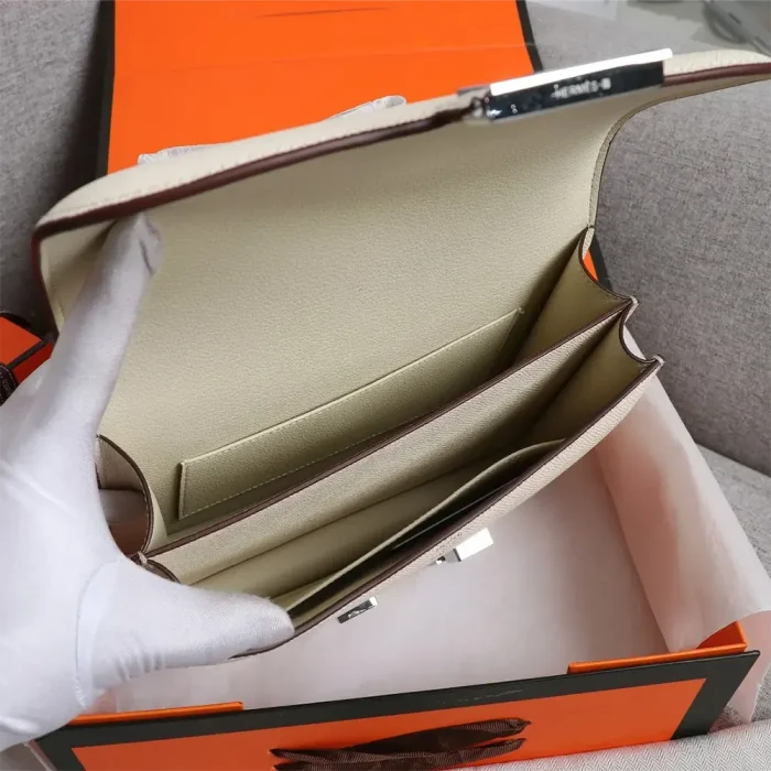 Hermes Women Constance 19 Bag Epsom Leather-White/Silver