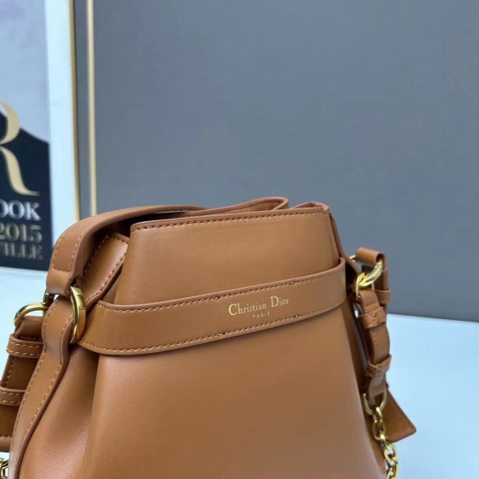 Dior Women CD Small C'est Dior Bag Golden Saddle CD-Embossed Calfskin