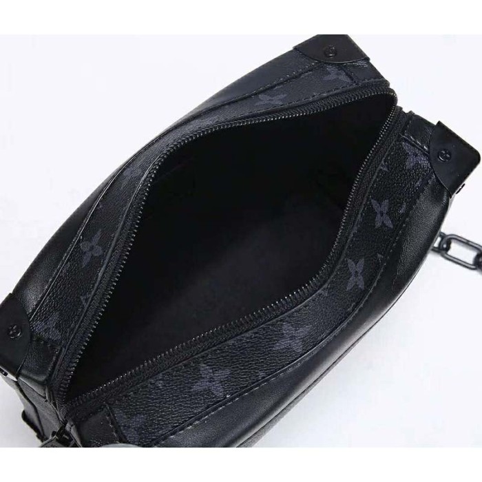 Louis Vuitton LV Unisex Soft Trunk Bag in Monogram Eclipse Coated Canvas-Grey