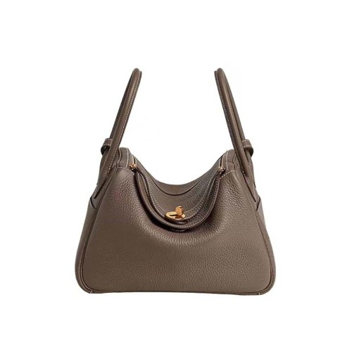 Hermes Women Lindy 26 in Clemence Leather-Gray/Gold