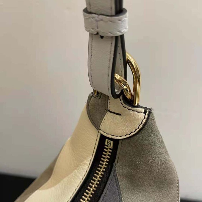 Fendi Women Fendigraphy Medium Leather Bag with Multicolor Inlay