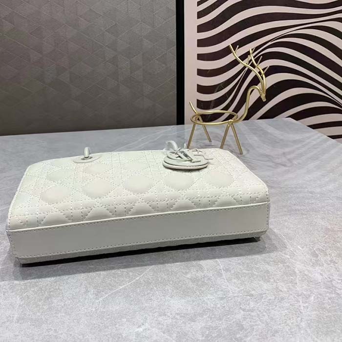 Dior Women CD Small Lady D-Joy Bag Latte Cannage Lambskin