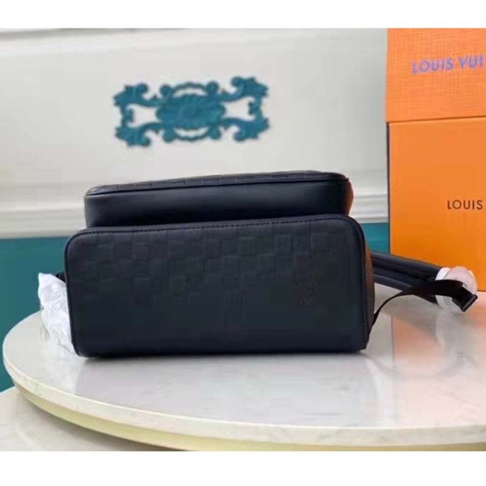 Louis Vuitton LV Unisex Campus Backpack Damier Infini Onyx Silver Cowhide Leather