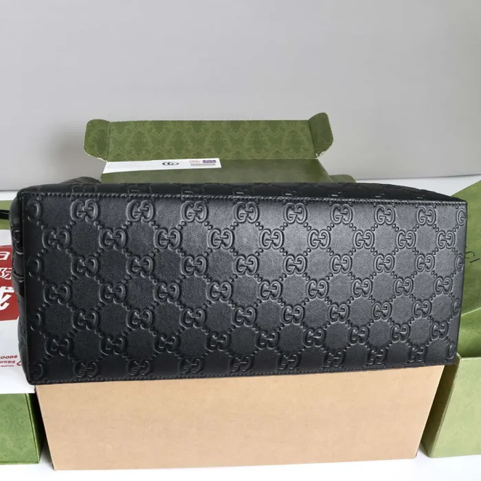 Gucci Women GG Emblem Large Tote Bag-Black 815213AAFDV1000