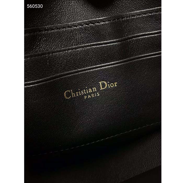 Dior CD Women Saddle Rodeo Pouch Black Goatskin