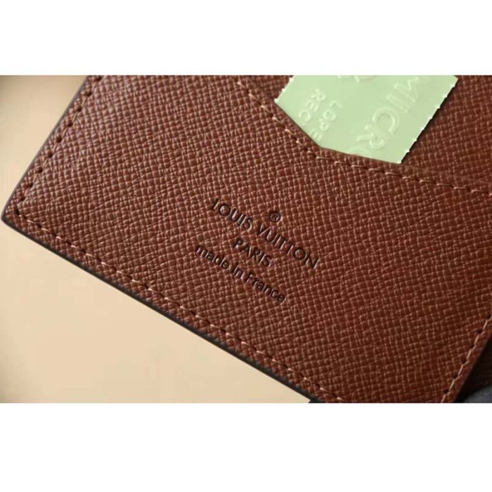 Louis Vuitton LV Unisex Passport Cover Brown Monogram Coated Canvas Cowhide Leather
