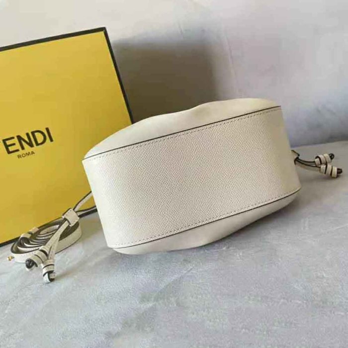 Fendi Women Pomodorino White Leather Mini-Bag