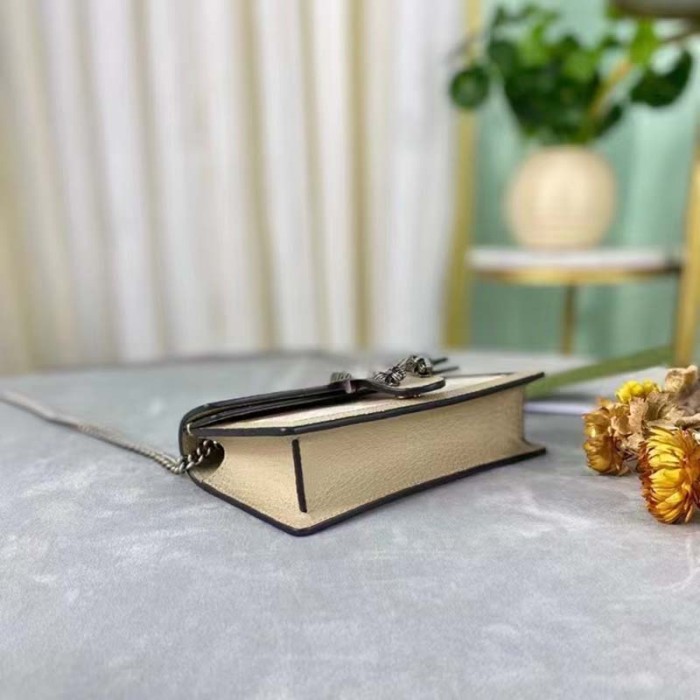 Gucci Women Dionysus GG Super Mini Bag Beige White GG Supreme Canvas