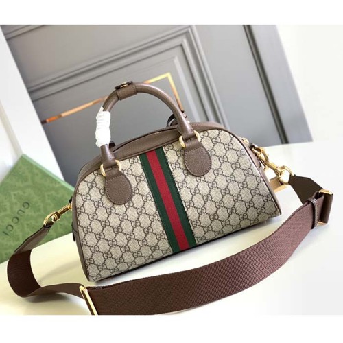 Gucci GG Women Ophidia Medium GG Top Handle Bag Beige Ebony Supreme