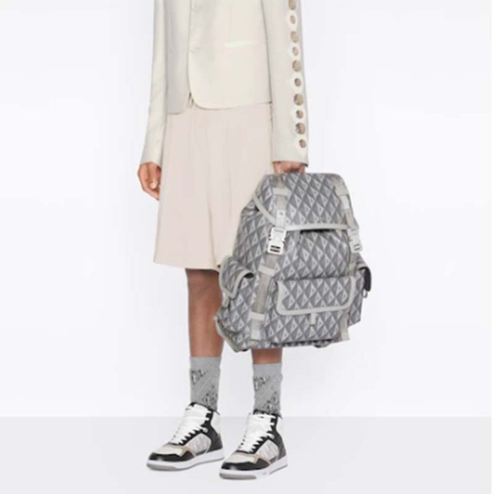 Dior Unisex CD Hit The Road Backpack Dior Gray CD Diamond Canvas