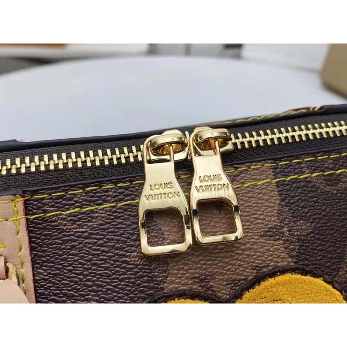 Louis Vuitton LV Unisex City Keepall Bag Monogram Stripes Brown Coated Canvas