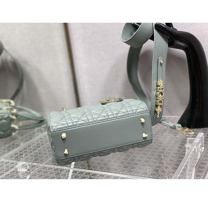 Dior Women CD Small Lady Dior My ABCDior Bag Cedar Green Cannage Lambskin