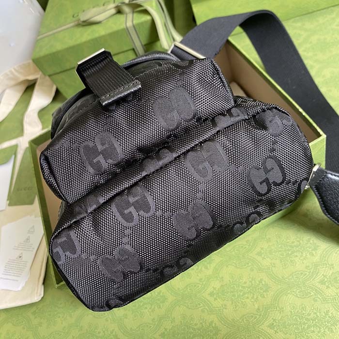 Gucci Unisex GG Off The Grid Sling Backpack Black GG Nylon