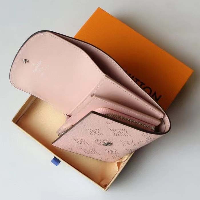 Louis Vuitton LV Unisex Iris Compact Wallet Mahina Perforated Calf Leather