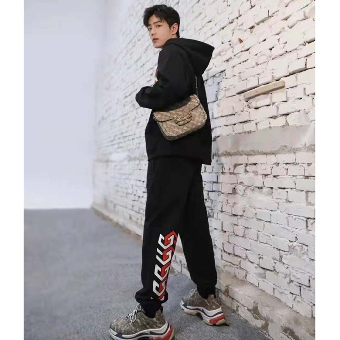 Gucci Unisex The Hacker Project Small Horsebit 1955 Bag Beige GG Supreme Canvas