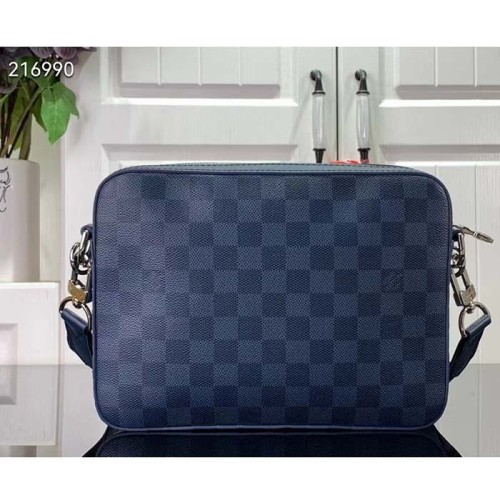 Louis Vuitton LV Unisex Trio Messenger Blue Sapphire Damier Infini Cowhide Leather