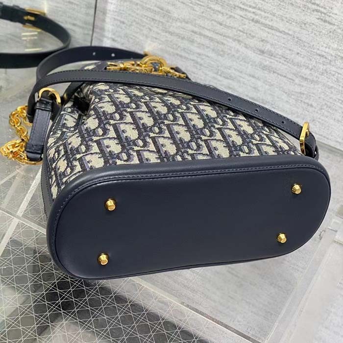 Dior Women CD Medium C'est Dior Bag Blue Dior Oblique Jacquard