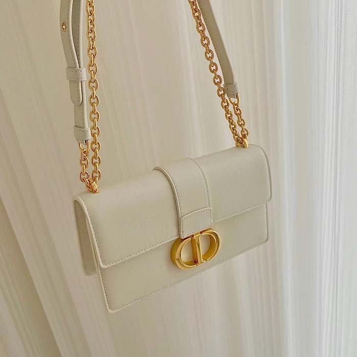 Dior Women CD 30 Montaigne East-West Bag Chain Latte Calfskin