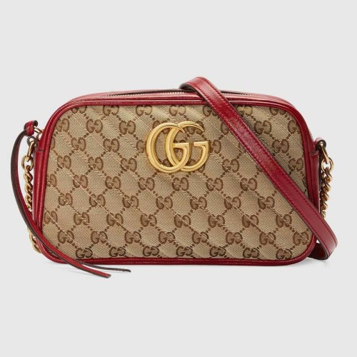 Gucci Women GG Marmont Small Shoulder Bag Matelassé Original Canvas