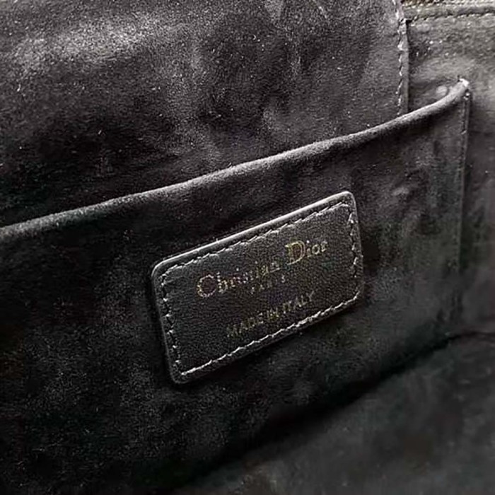 Dior Women Small Diortravel Vanity Case Cannage Lambskin-Black