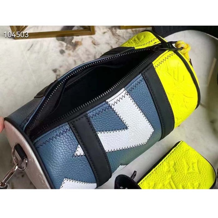 Louis Vuitton LV Unisex Polochon Yellow Monogram Embossed Taurillon Cowhide Leather