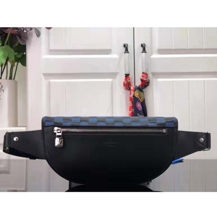 Louis Vuitton LV Unisex Campus Bumbag Navy Blue Black Damier Infini 3D Cowhide