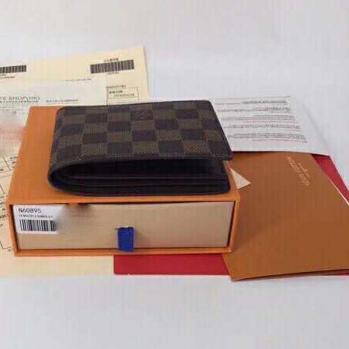 Louis Vuitton LV Unisex Multiple Wallet Coated Canvas-Brown