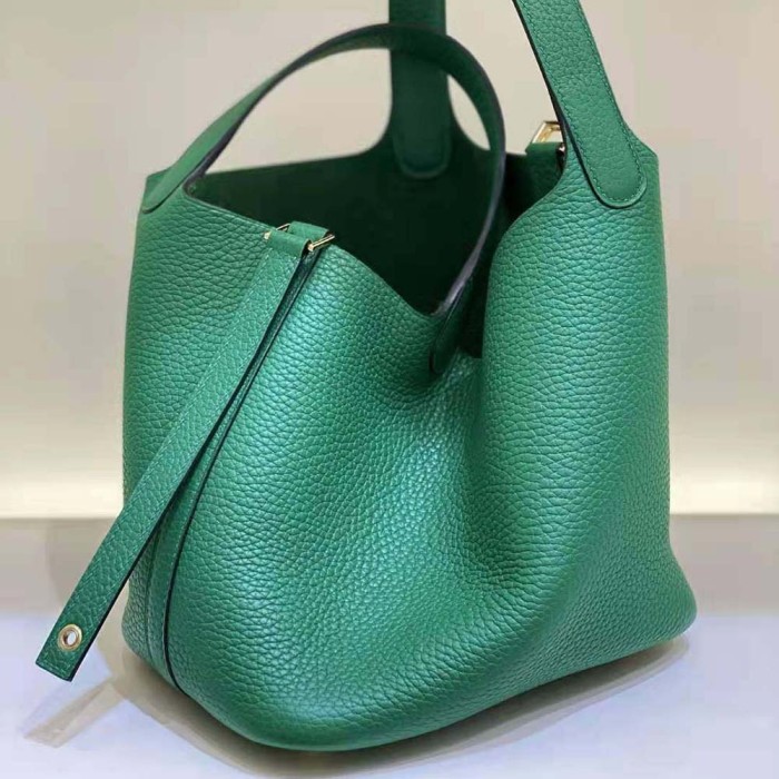 Hermes Women Picotin Lock 18cm in Cowhide leather-Green