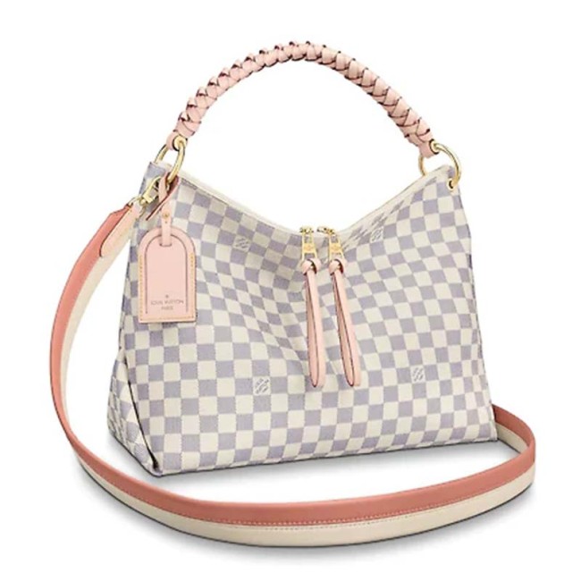 Louis Vuitton LV Women Beaubourg Hobo MM Damier Azur Coated Canvas
