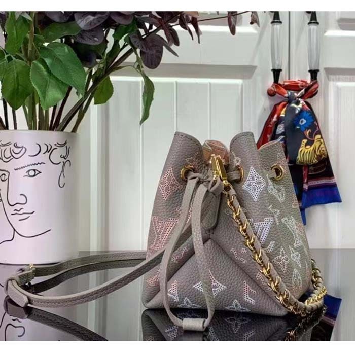 Louis Vuitton LV Unisex Pico Bella Gray Mahina Perforated Calf Leather Microfiber Lining M82731