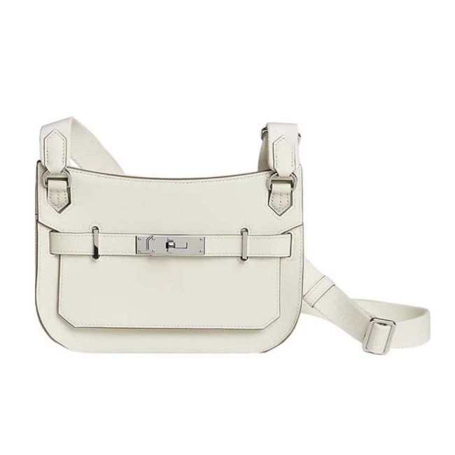 Hermes Women Jyspiere in Evercolor Leather-White/Silver