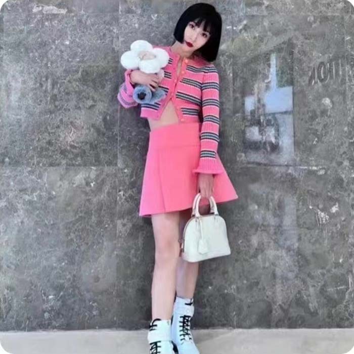 Louis Vuitton LV Women Alma BB Handbag Quartz White Epi Grained Cowhide Leather