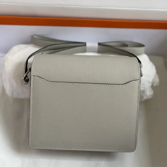 Hermes Women Roulis Mini Bag in Evergrain Calfskin-Silver