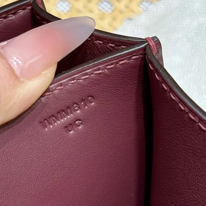 Hermes Women Constance 24 Bag Box Leather-Maroon/Silver