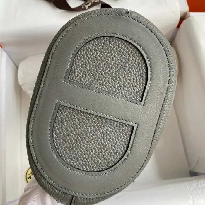 Hermes Women In the Loop 18 Handbag Clemence Leather-Gray/Silver