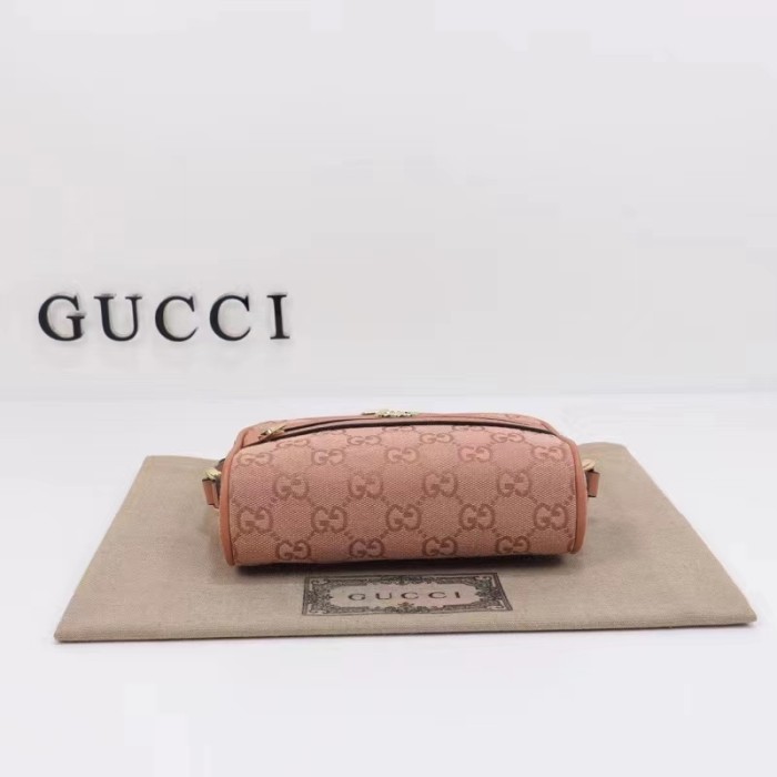 Gucci Women Ophidia GG Mini Bag Pink GG Canvas Double G Zip