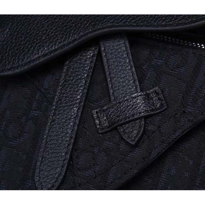 Dior Unisex CD Saddle Pouch Black Dior Oblique Jacquard
