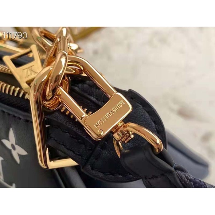 Louis Vuitton LV Unisex Coussin PM Handbag Navy Blue Denim-Printed Lambskin