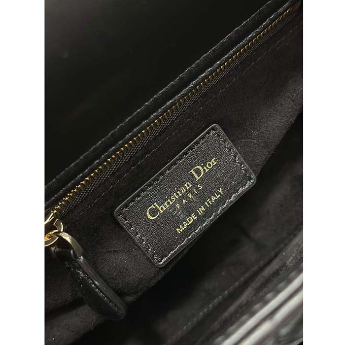 Dior CD Women Small Lady Dior My ABCDior Bag Black Cannage Lambskin