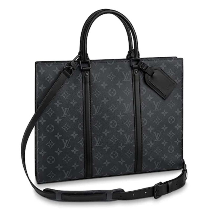 Louis Vuitton LV Unisex Sac Plat Horizontal Zipper Monogram Eclipse Canvas