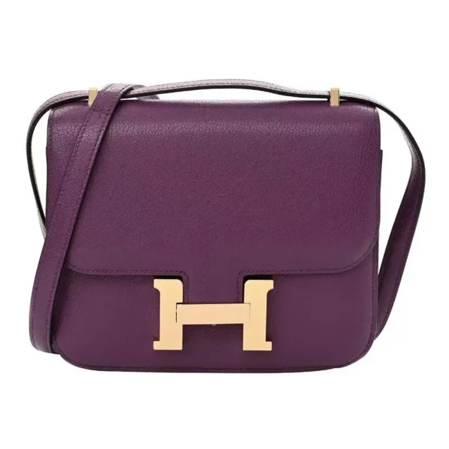 Hermes Women Constance 24 Bag Epsom Leather-Purple/Gold