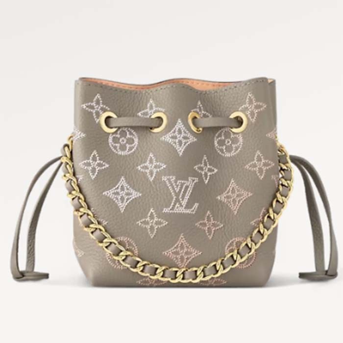Louis Vuitton LV Unisex Pico Bella Gray Mahina Perforated Calf Leather Microfiber Lining M82731