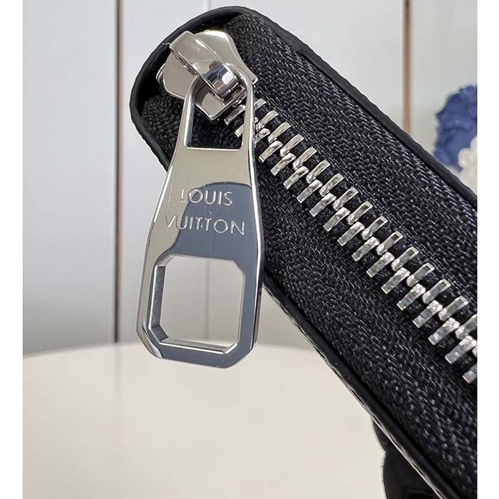 Louis Vuitton LV Unisex Zippy Organizer Monogram Eclipse Coated Canvas Cowhide Leather