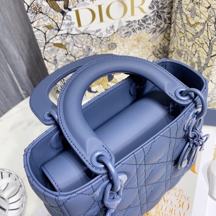 Dior Women Small Lady Dior My Abcdior Bag Royal Blue Cannage Lambskin