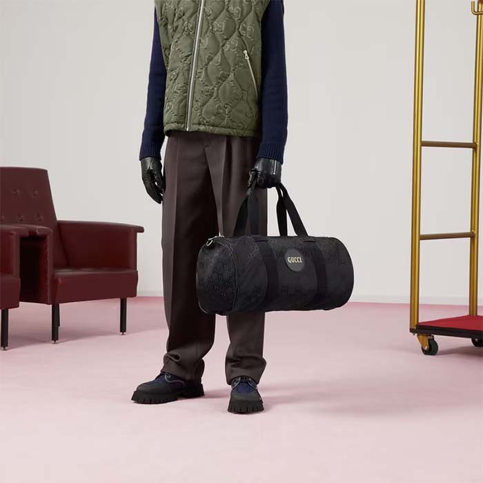 Gucci Unisex GG Off The Grid Duffle Bag Black GG Nylon