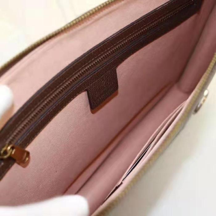 Gucci GG Unisex Ophidia GG Portfolio in Beige/Ebony GG Supreme Canvas