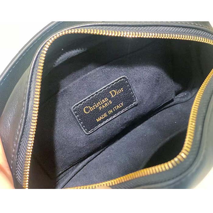 Dior Women Small Dior Caro Top Handle Camera Bag Black Macrocannage Calfskin