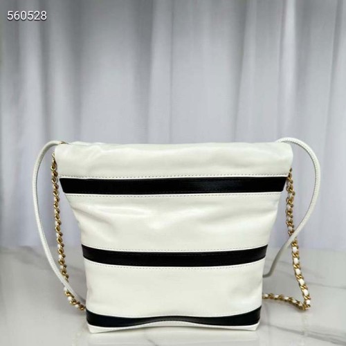 Chanel Women CC 22 Mini Handbag Shiny Calfskin White Black