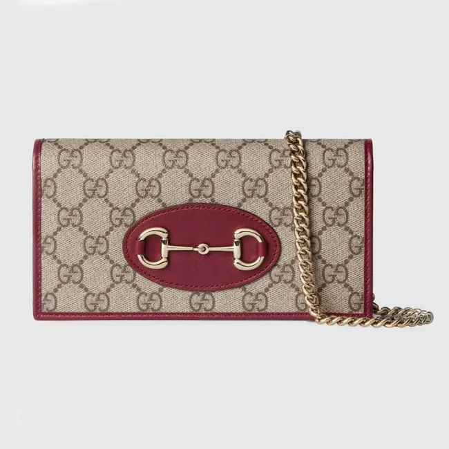 Gucci Women Horsebit 1955 Wallet with Chain 621892FAD6L9756