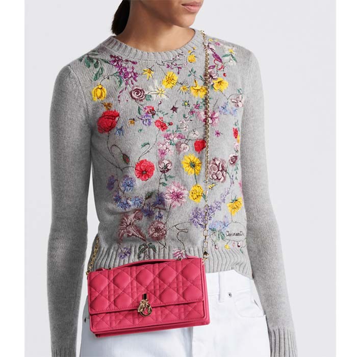 Dior Women CD My Dior Mini Bag Passion Pink Cannage Lambskin